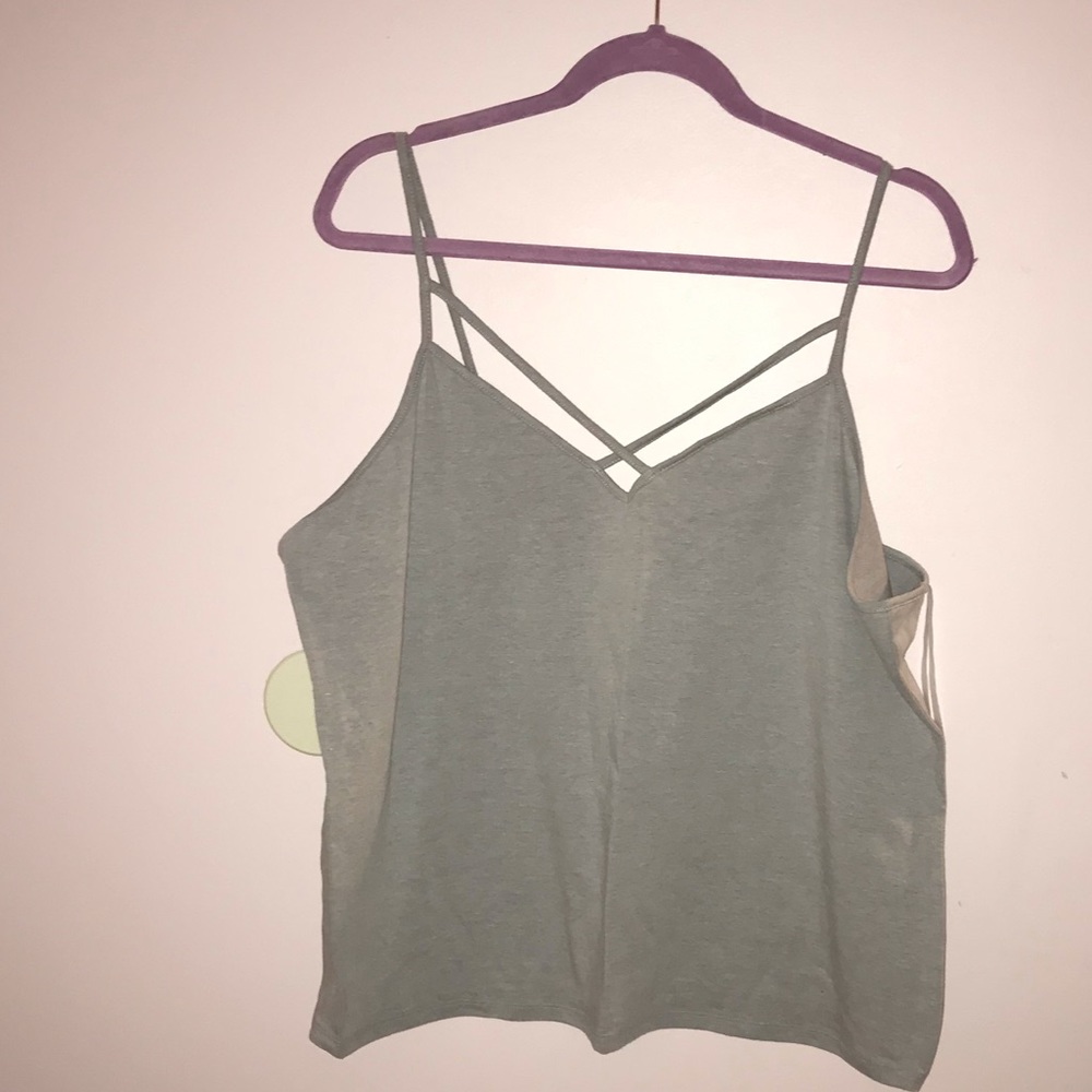 Grey Strappy Cropped Tank